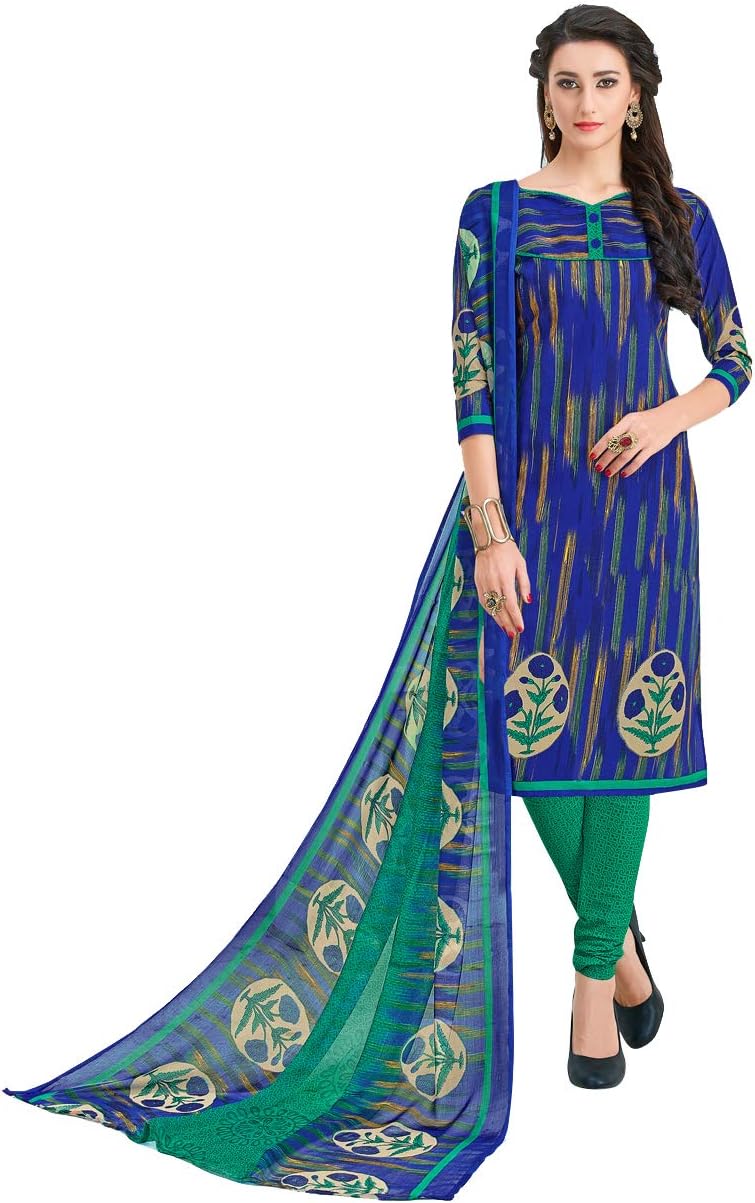 Viva N Diva Salwar Suit Dupatta For Women's Cotton Printed Un-Stitched Dress Material,Free Size