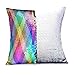 LAGHCAT Reversible Cushion Covers Christmas Sequins Mermaid Pillow Cases with Magic Mermaid Sequin (Colorful and Silver,ONLY Pillow Case)