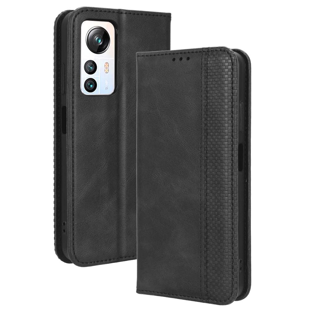 XINNI Protective Phone Case for Blackview A85, PU/TPU Vintage Flip Leather Shockproof Cover Magnetic Book Style Wallet, Black — image 1