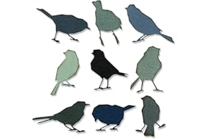 Sizzix Thinlits Die Set 9PK Silhouette Birds by Tim Holtz | 665861 |Chapter 2 2022, Multicolor