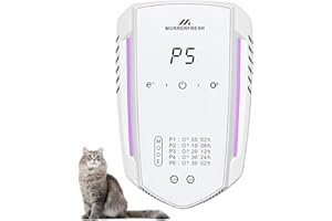 Morrerfresh Cat Litter Deodorizer & Pet Odor Eliminator for Home, Ozone Air Purifier Plug in for Strong Dog Poof, Litter Box Deodorizer with 5 Mode for Smoke, Wardrobe, Garage, Car