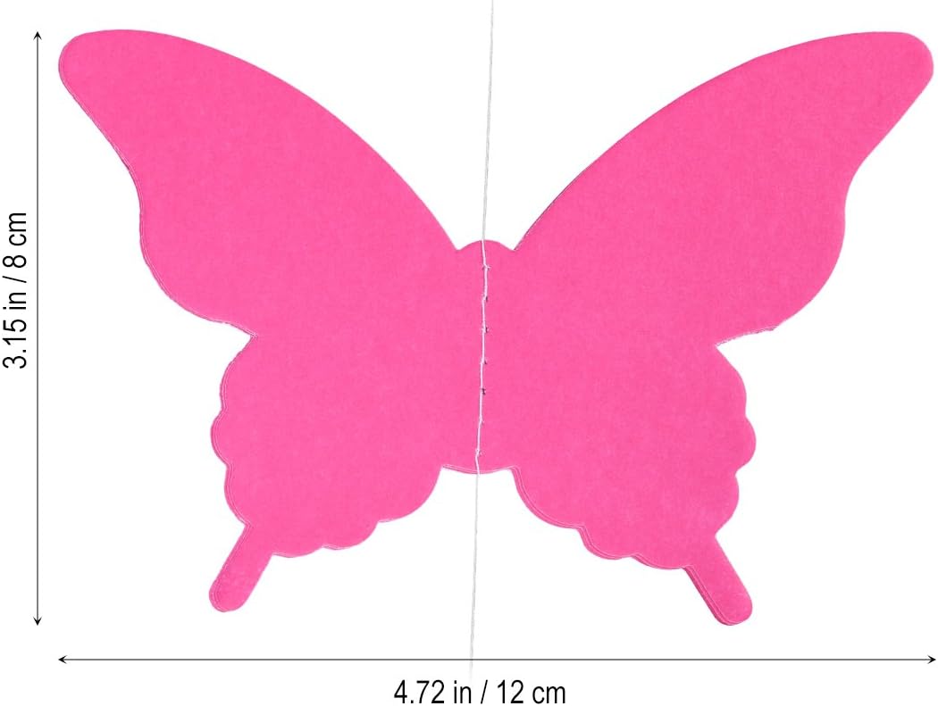 BESTOYARD Paper Garland Butterfly Banner 3D Butterfly Bunting Garland for Wedding Birthday Party Baby Shower (Pink) - Image 3