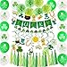 St Patricks Day Decorations, 64 Pcs Green Lucky Irish Party Supplies Accessories, Shamrock Balloon, Banner, Tissue Paper Pom Poms, Hanging Swirl, Paper Tassels