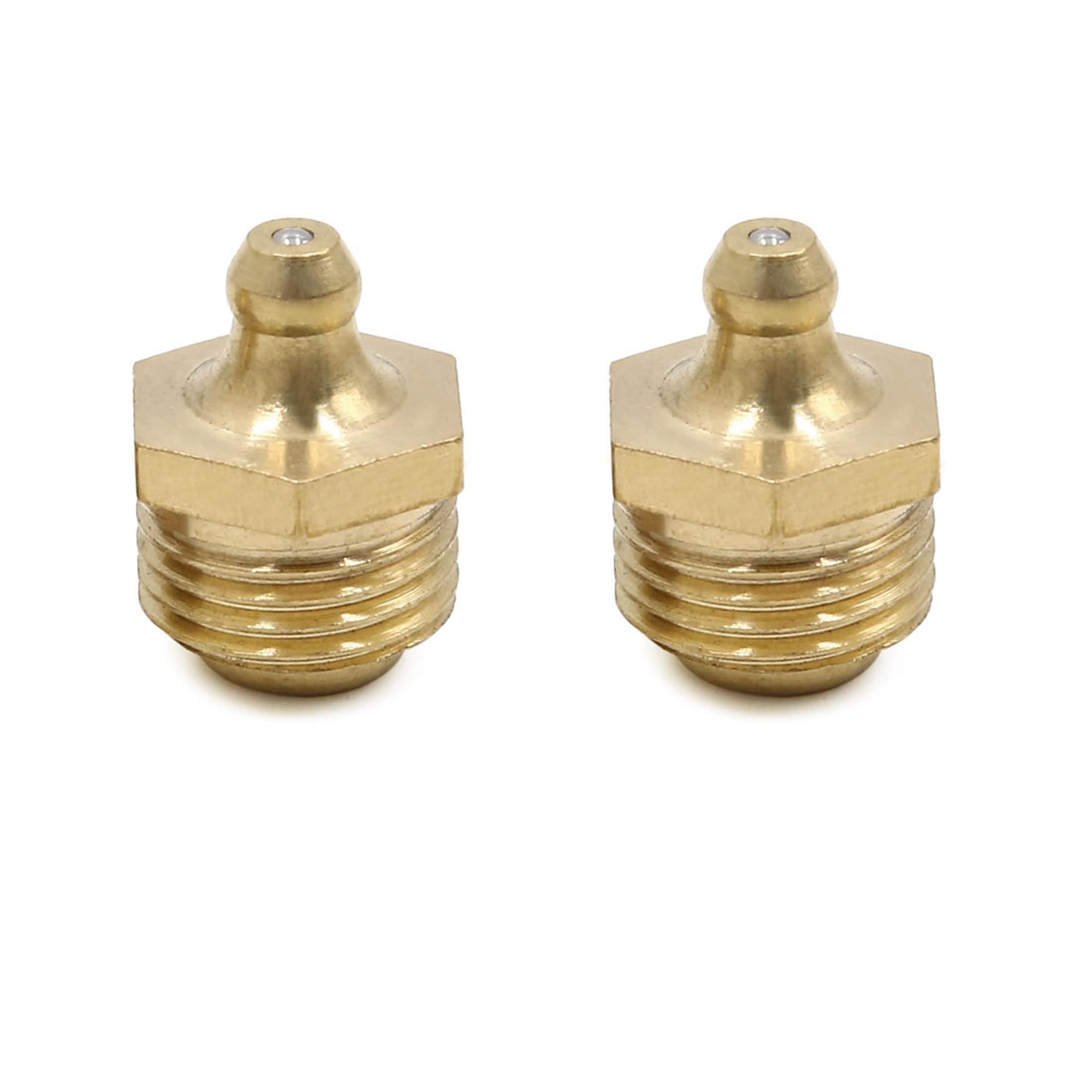 sourcing map 2pcs M16 x 1.5 Thread Brass Straight Grease Nipple Fitting for Car