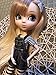 ICY Fortune Days Original Doll Clohtes Outfit, Striped T-Shirt(Black) and Short Dungarees(Black or Blue), Doll Dress Up for 1/6 12inch Blythe Doll or ICY Doll- Fortune Days