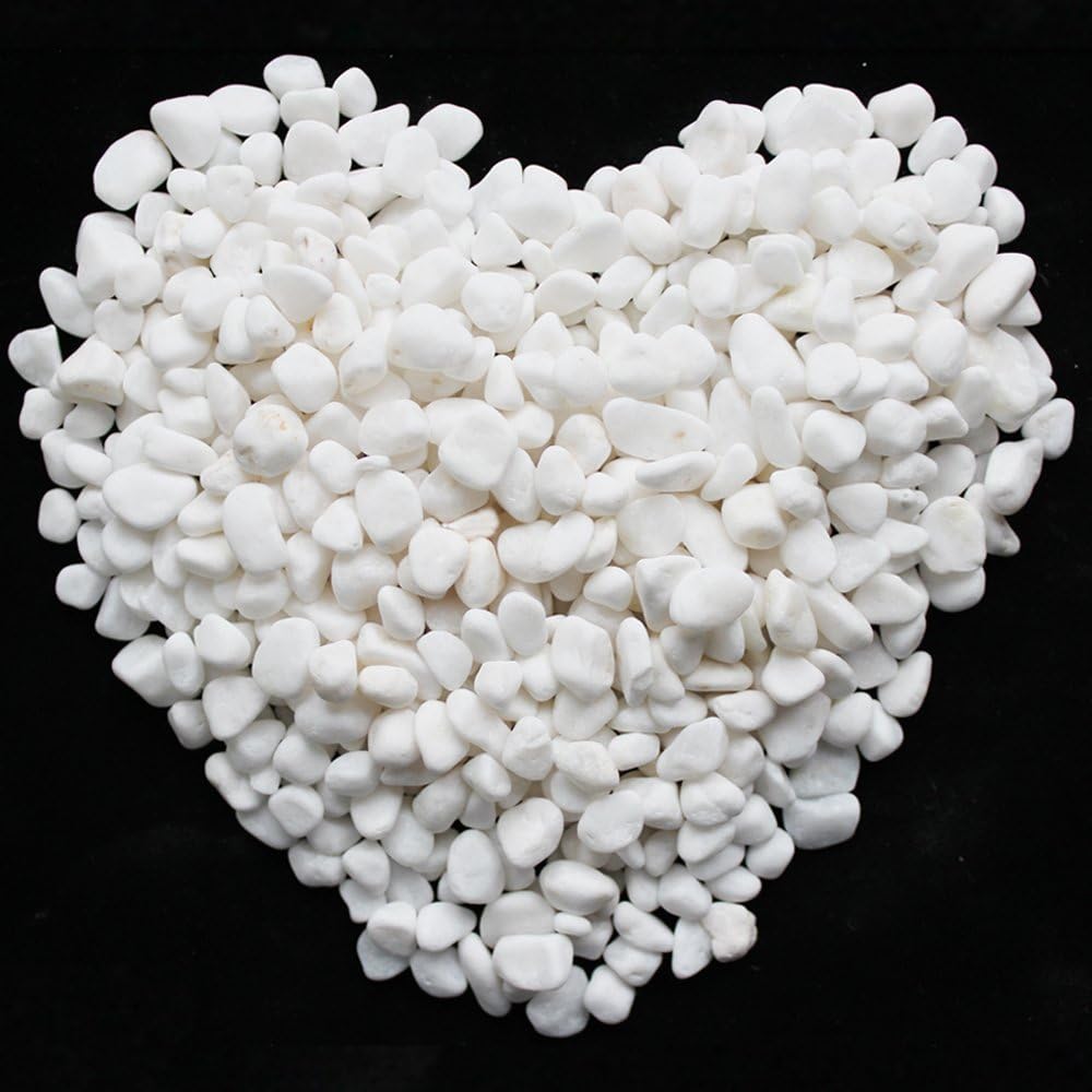 Wayber Decorative Stones, 0.9 Lb/410g White Stones Rock Crystal Sands for Bonsai Succulent Plants Ornament/Bottom Decoration/Aquarium Turtle Tank Landscape (Fills 1&1/8 Cups)