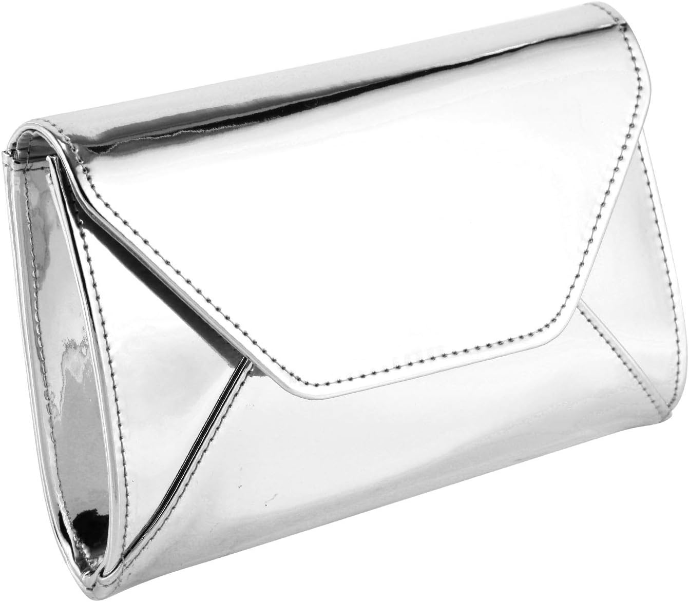 SurePromise Metallic Women Clutch Bag Envelope Patent PU Wedding Prom Evening Shoulder Bags Purse