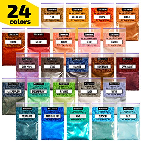 Mica Pigments 24 Colors Set Soap Shop Mica Powder Set Soap Coloring