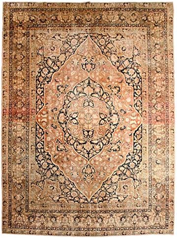 Persian Haji Jalili Tabriz Carpet with Wool Pile and Natural Dyes, Circa 1880