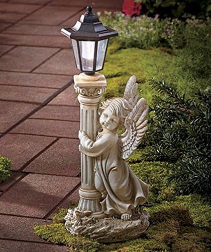 (Ship from USA) 19" RIGHT SOLAR ANGEL GARDEN LANTERN LIGHT STATUE PATIO WALKWAY OUTDOOR D¨¦COR /ITEM NO#E8FH4F85487797