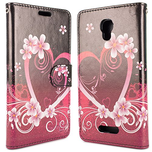 Alcatel Fierce 4 Case, Alcatel One Touch Allura Case, Alcatel Pop 4 Plus Case CoverON [CarryAll Series] Synthetic Leather Pouch Cover for Alcatel Fierce 4 OneTouch Allura Pop 4+ -Purple Heart