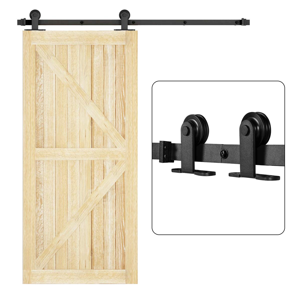 UMAX Sliding Barn Door Hardware Kit (T Shape)