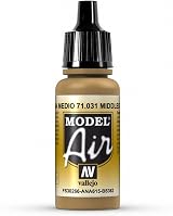 Vallejo Model Air Middle Stone 17 ml Acrylic Paint Eyedropper Bottle
