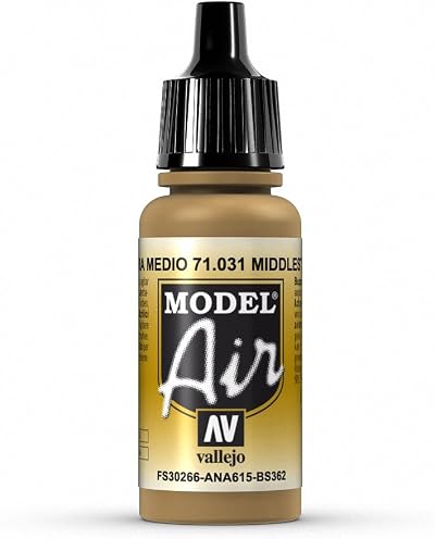 Vallejo Model Air Middle Stone 17 ml Acrylic Paint Eyedropper Bottle