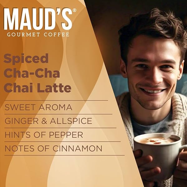 MAUD’S SPICED CHAI TEA LATTE INSTANT PACKETS, 16 CT, 100% GOURMET BLENDED TEA LEAVES, INSTANT HOT OR ICED CHAI TEA LATTE – JUST ADD WATER