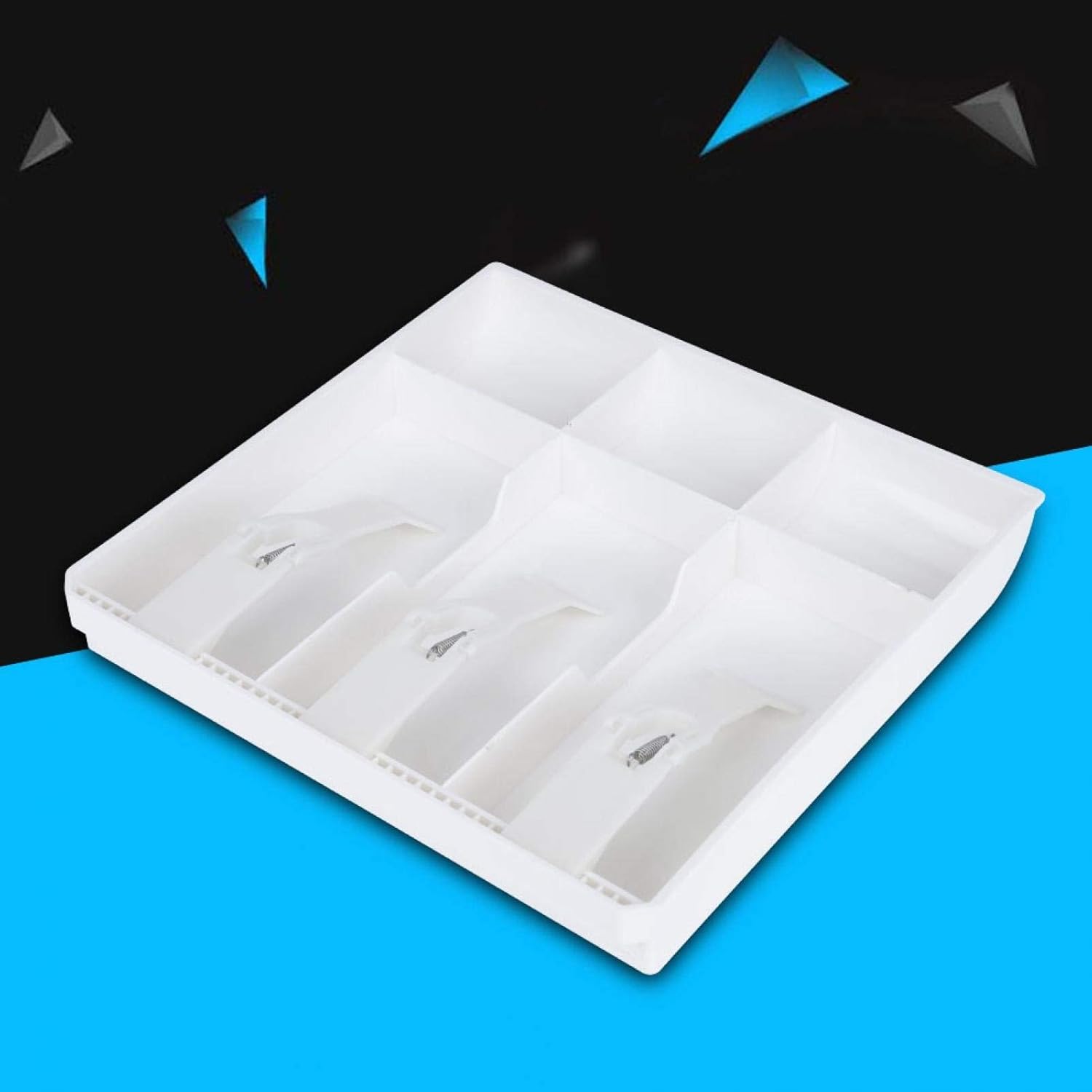 Quality Plastic Cash Drawer Register Insert Tray Replacement 3 Bills 3 Coins Money Storage Box (White) : Electronics
