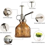 ZIUHEOA Plant Mister Glass Sprayer 200ml 6.4in Brown Retro Nozzle Leak Proof view 2