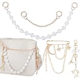 BEUNITONE 4-in-1 Gold Chain Bag Charms Combinatorial for Women,Elegant Pearl Chain Purse Charms,Bag Accessories Charm, Bag Charm Chain, Trendy Short Strap Replacement for Handbag