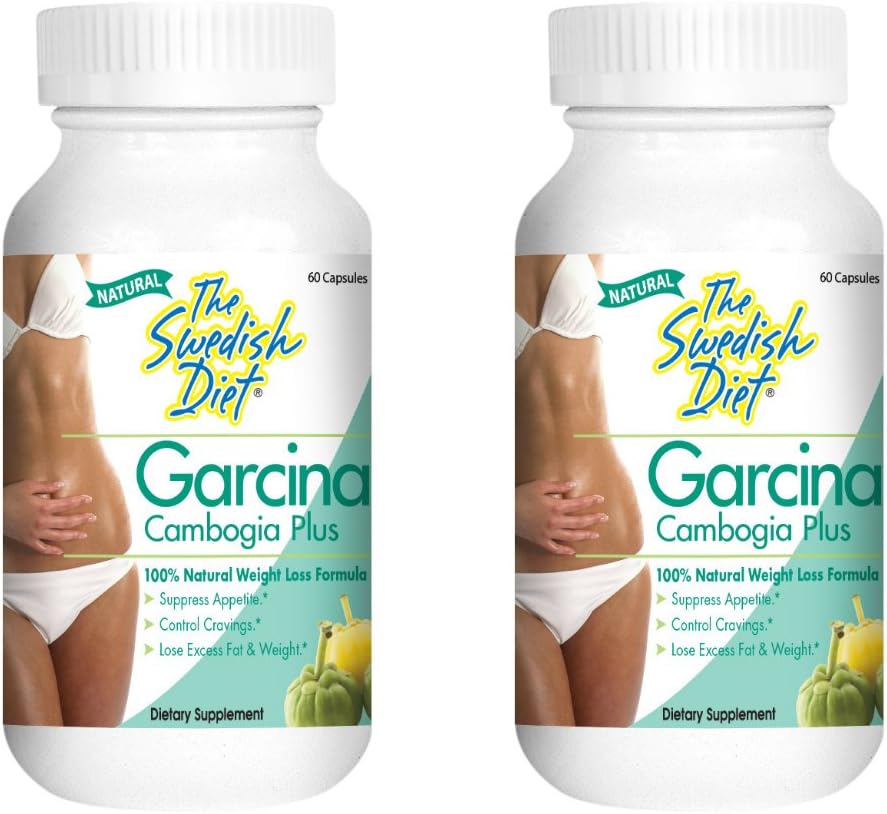 Garcinia Cambogia Extract Weight Loss Supplement | 50% HCA per Serving for Fast Fat Burn | Best Appetite Suppressant & Carb Blocker includes Calcium and Chromium 2-Pack 1000mg, 60 Caps. Gluten Free