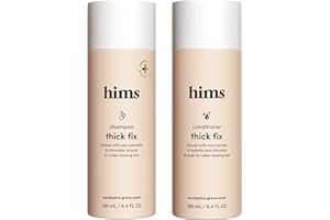 HIMS & HERS hims Thick Fix Shampoo & Conditioner Set - Saw Palmetto for Healthy Hair Growth & Thickening - Scalp Cleansing - Vegan, Sulfate-Free & Cruelty-Free - Eucalyptus Scent, 6.4 fl oz