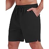 Blokehoway Men's Gym Shorts Quick Dry Workout Shorts for Men 7 Inches Lightweight Athletics Shorts with Zipper Pockets