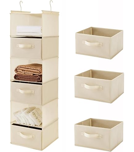 Lot De 2 Organisateurs De Placard Suspendus - 12 Poches Chacun - Dimensions 25x22x5.5 Cm - Pliable - Pour Vêtements, Accessoires - 6