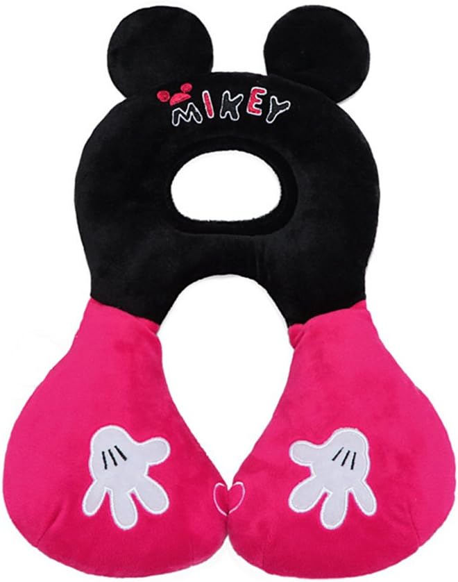 Infant Stroller Neck Cushion U Shape Pillow - Baby Carseat Head Support Pillow Kids Travel Companion for Unisex Child, Cartoon Design
