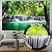 GREAT ART Poster – Waterfall Feng Shui – Picture Decoration Nature Jungle Paradise Thailand Asia Travel Wellness Spa Yoga Meditation Image Photo Decor Wall Mural (55x39.4in - 140x100cm)