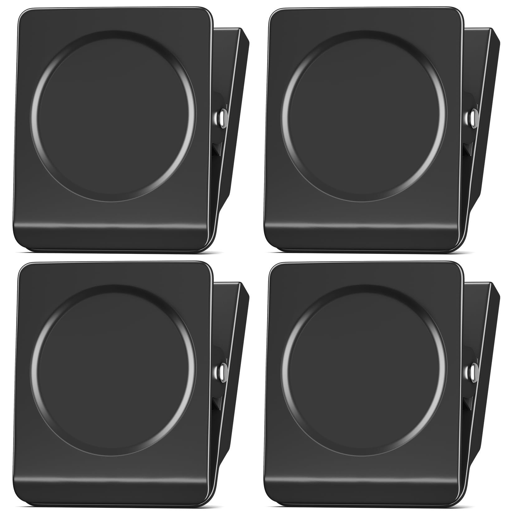 Photo 1 of FINDMAG Extra Large Heavy Duty Magnetic Clips - 2.2 Inch, Lock Accessories, School Supplies, Strong for Classroom, Refrigerator, Whiteboard, Office (Black, 4 Pack)