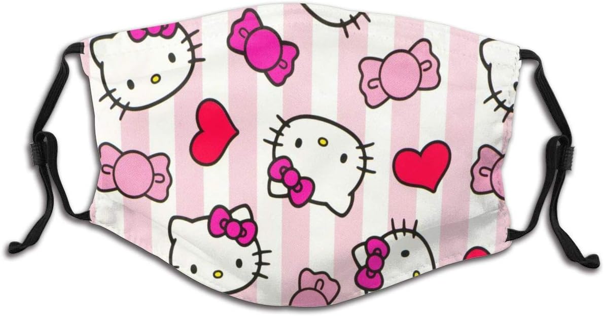 Duwamesva Hello Kitty Mouth Guard With Filter Unisex Anti-Dust Washable Reusable Mouth Guard For Kids Teens Adults