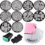 Biutee Nail Art Image Stamp Stamping Plates with Stamper,Scraper and Pack Bag