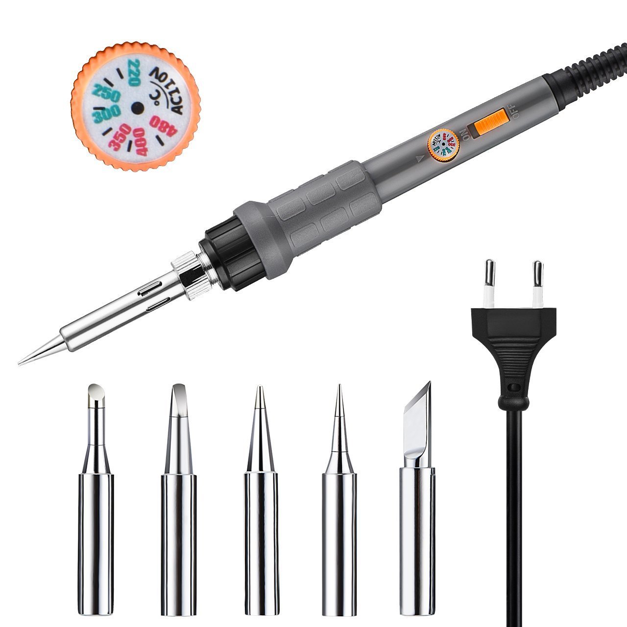 HoLife Soldador de Estaño Profesional v w con Interruptor Temperatura Ajustable 