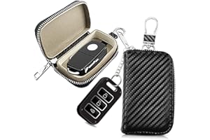 2 Pcs Car Key Case Faraday Cage Car Key Pouch Carbon Fiber Block Signal Shielding Bag for Car keys Anti-Hacking Case Blocker 