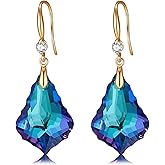Trendy Austrian Crystal Baroque Drop Dangle Earrings for Women 14K Gold Plated Hook Earring Hypoallergenic Jewelry Gifts for Women