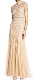 Adrianna Papell Women's Short-Sleeve Grid Beaded