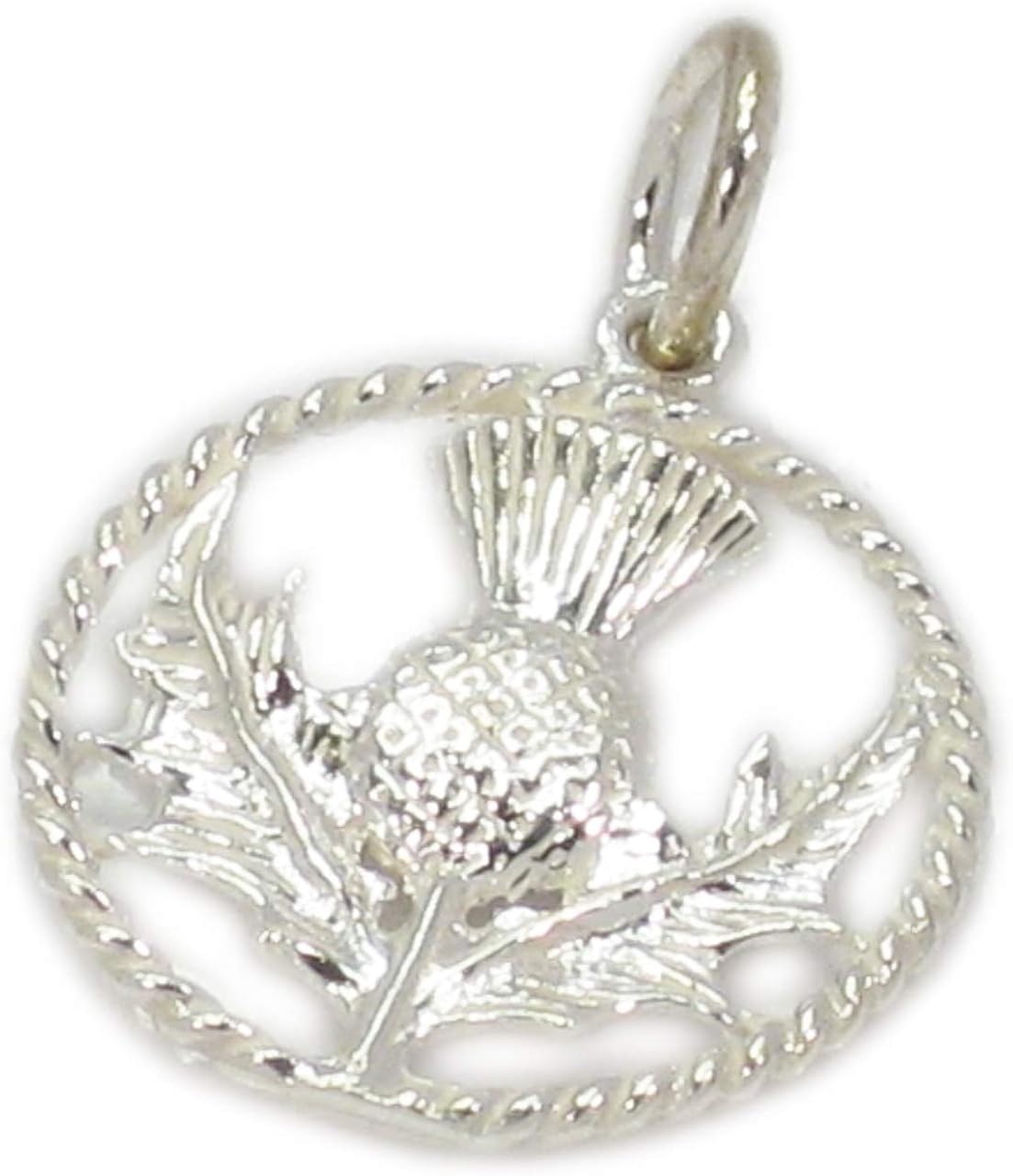 Thistle sterling silver charm .925 x1 Scottish Scotland flower charms