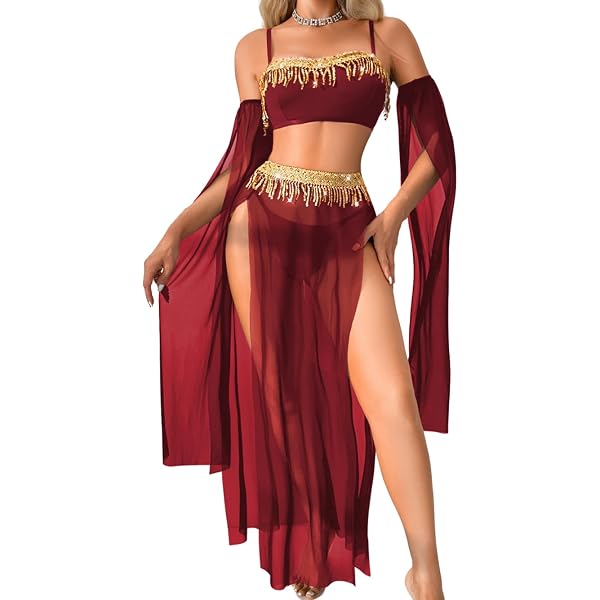 Astage Lady Cosplay Belly Dance Jewelry Coin Veil Halloween