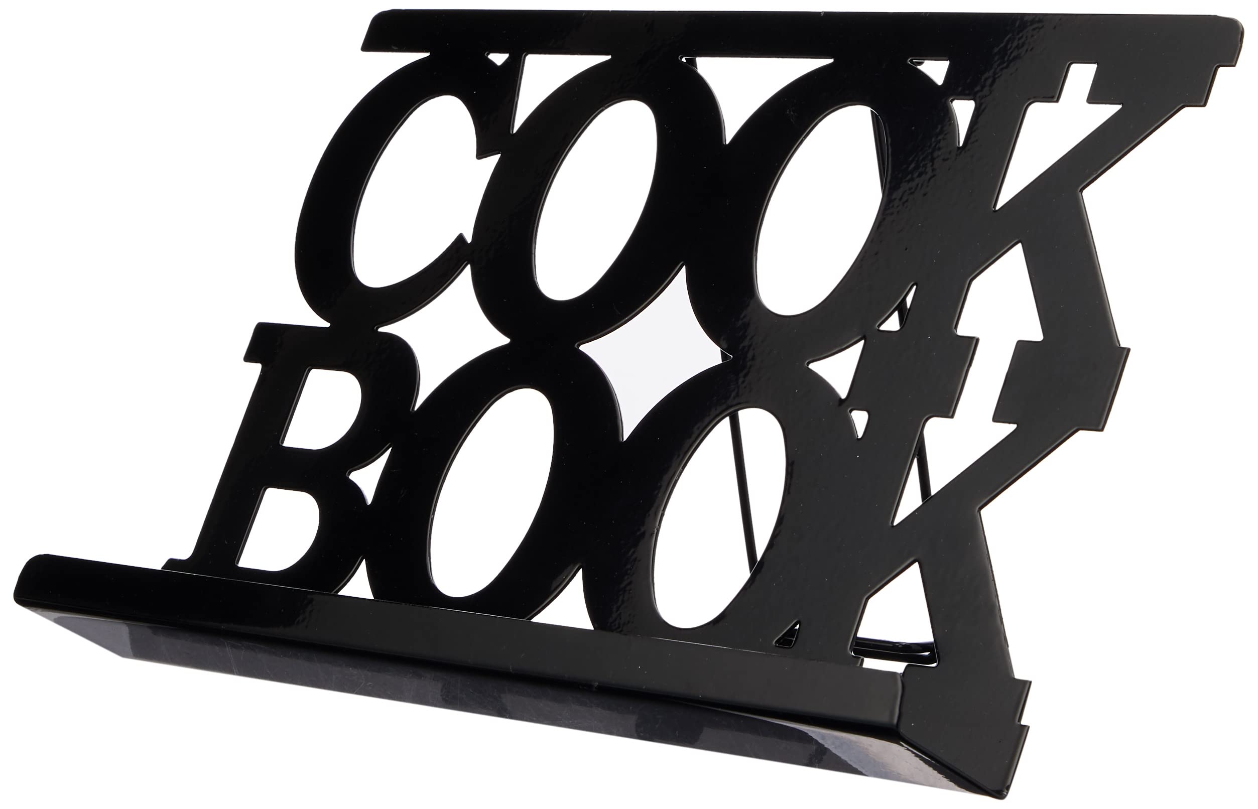 Premier Housewares Cook Book Stand for Recipe Book | Black Enamel Cookery Book Stand for Reading Cookbook | Recipe Book Holder Display Stand on your Kitchen Counter