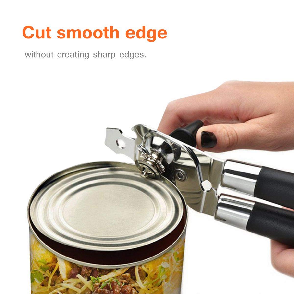 Udodo Manual Can Opener Stainless steel Safety Handle Design Heavy Duty Can Tin Opener for Kitchen or Camping