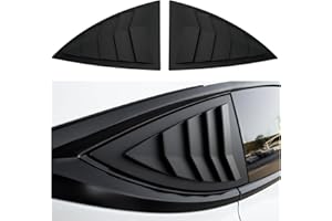 WildWell Rear Side Window Louvers for Tesla Model Y 2020-2024 Side Window Louver Air Vent Scoop Sunshade Louver Covers Matte Black