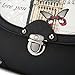 The Best Ladies PU Leather Vintage Top-handle Handbags 50's style Cross-body Bag with Bow For Women (Black)