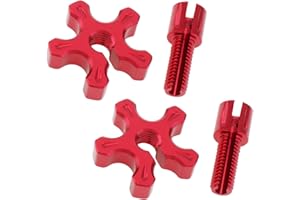 Windance 2 Pack M8 Clutch Cable Adjustment Screws, Motorcycle Brake Wire Adjuster, CNC Aluminum Slotted Screws Fit for AR125LC / EN500 / GPX250 ATC UTV Sport Bike (Red)