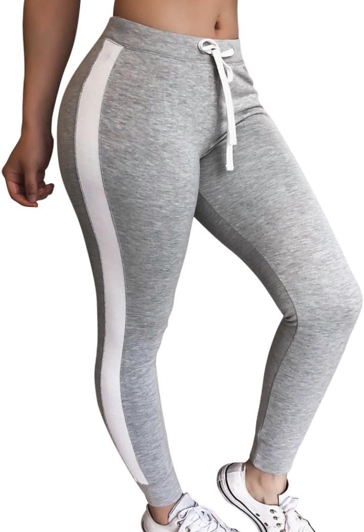 Sumen Women Ankle Legging Stretch Hipster Tights Slim Drawstring Jogger Pants for Dance Yoga