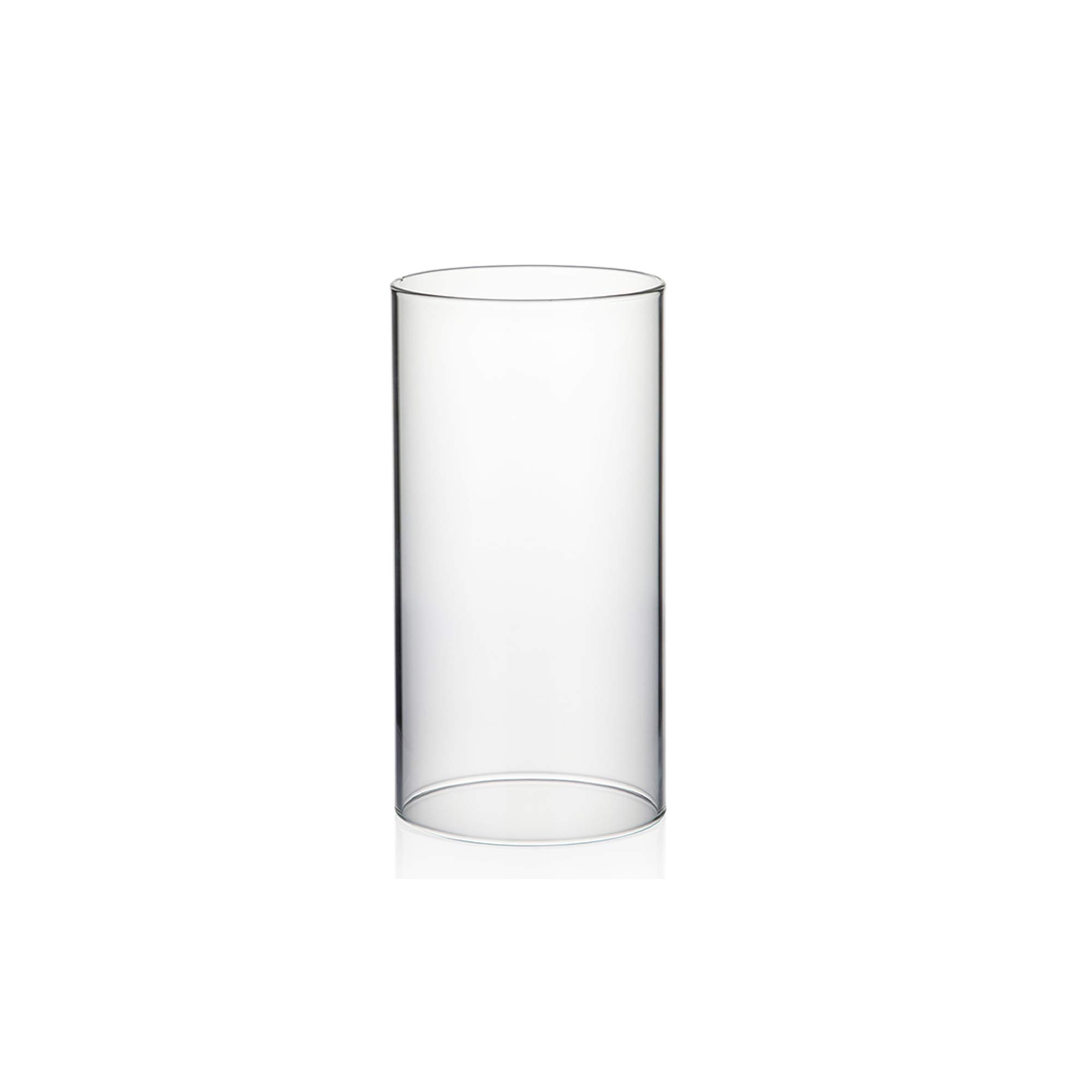 Photo 1 of WGVI Hurricane Candle Holder Sleeve, Wide 4", Height 8", Clear Glass Cylinder Candleholder, Chimney Tube, Open Ended Candle Shade, 1 Piece