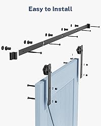 TITECK Sliding Barn Door Hardware Kit - 5 FT Heavy