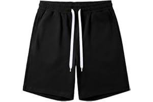 TUREFACE Men's 9'' Shorts Casual Athletic Summer Cotton Sweat Shorts with Drawstring S-2XL