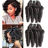 Molefi Brazilian Virgin Funmi Hair Bundles Spiral Curl Hair Bundles Short Curly Weave 7A Unprocessed Brazilian Human Hair Extensions 100g/pc Natural Color (10 10inch 100g/pc)