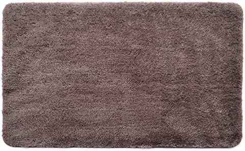Honlaker Microfiber Bath Rug Bathroom Floor Mat 19.6" x 31.5" Super Soft Touch &amp; Strong Water Absorption (Brown)