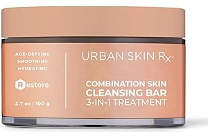 Urban Skin Rx® Combination Skin 3-In-1 Daily Treatment Cleansing Bar, Exfoliator + Rejuvenating Mask, Hydrates & Helps Diminish the Appearance of Dullness, Dark Marks, Fine Lines & Wrinkles, 3.7 Oz