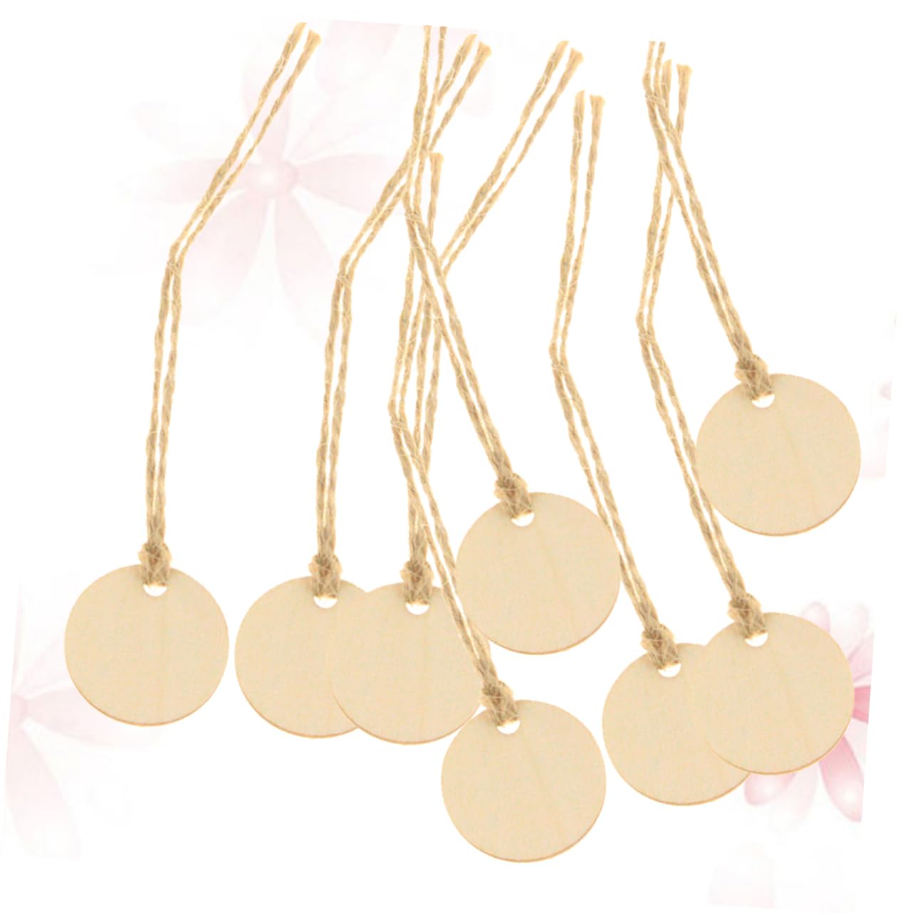 50pcs Wooden Tags Key Ring Blanks Round Engraving Blanks for Weddings Parties Home Decoration Crafts DIY Present Decoration Photo Props